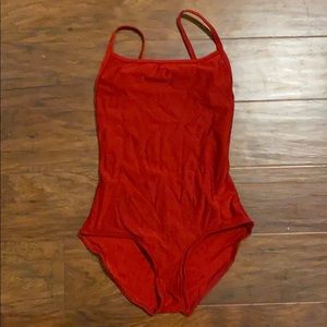 Yumiko leotard (size small) red nylon